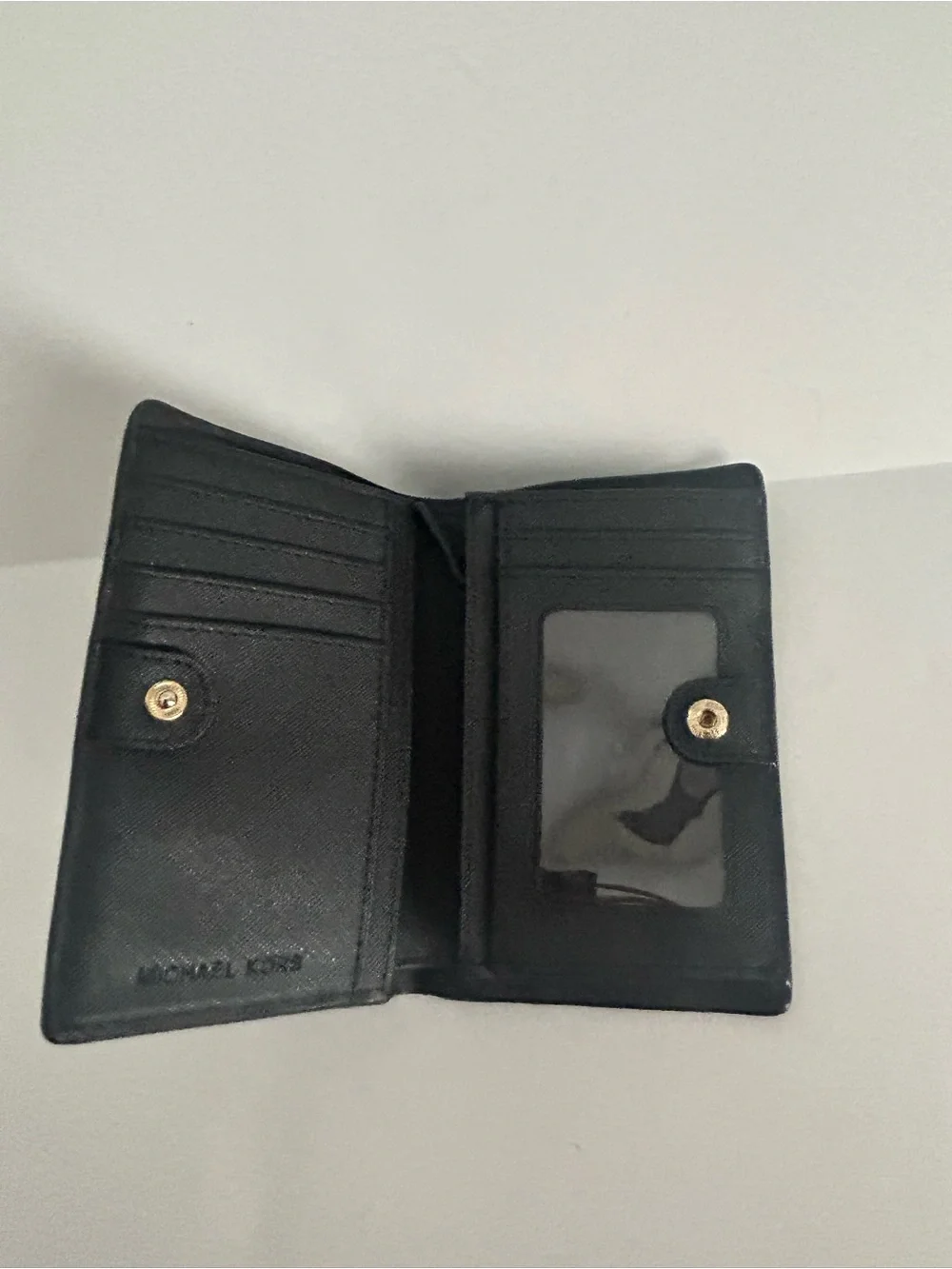 Michael Kors Black Leather Compact Wallet
